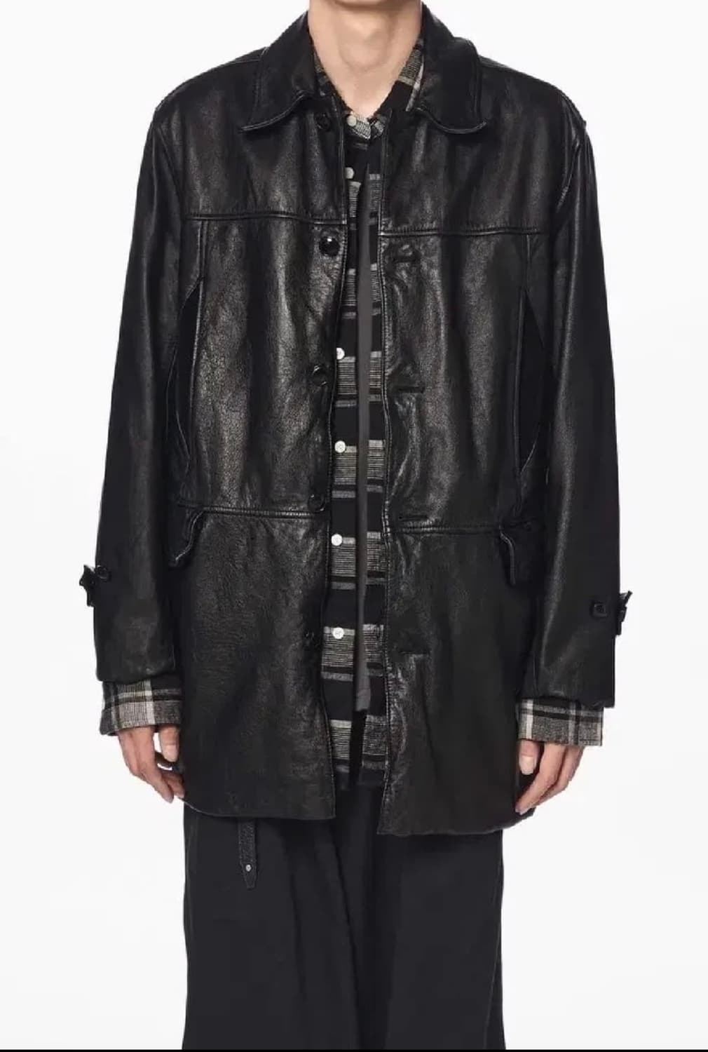 이얼즈어고 워시드 레더 카코트 상품이미지1