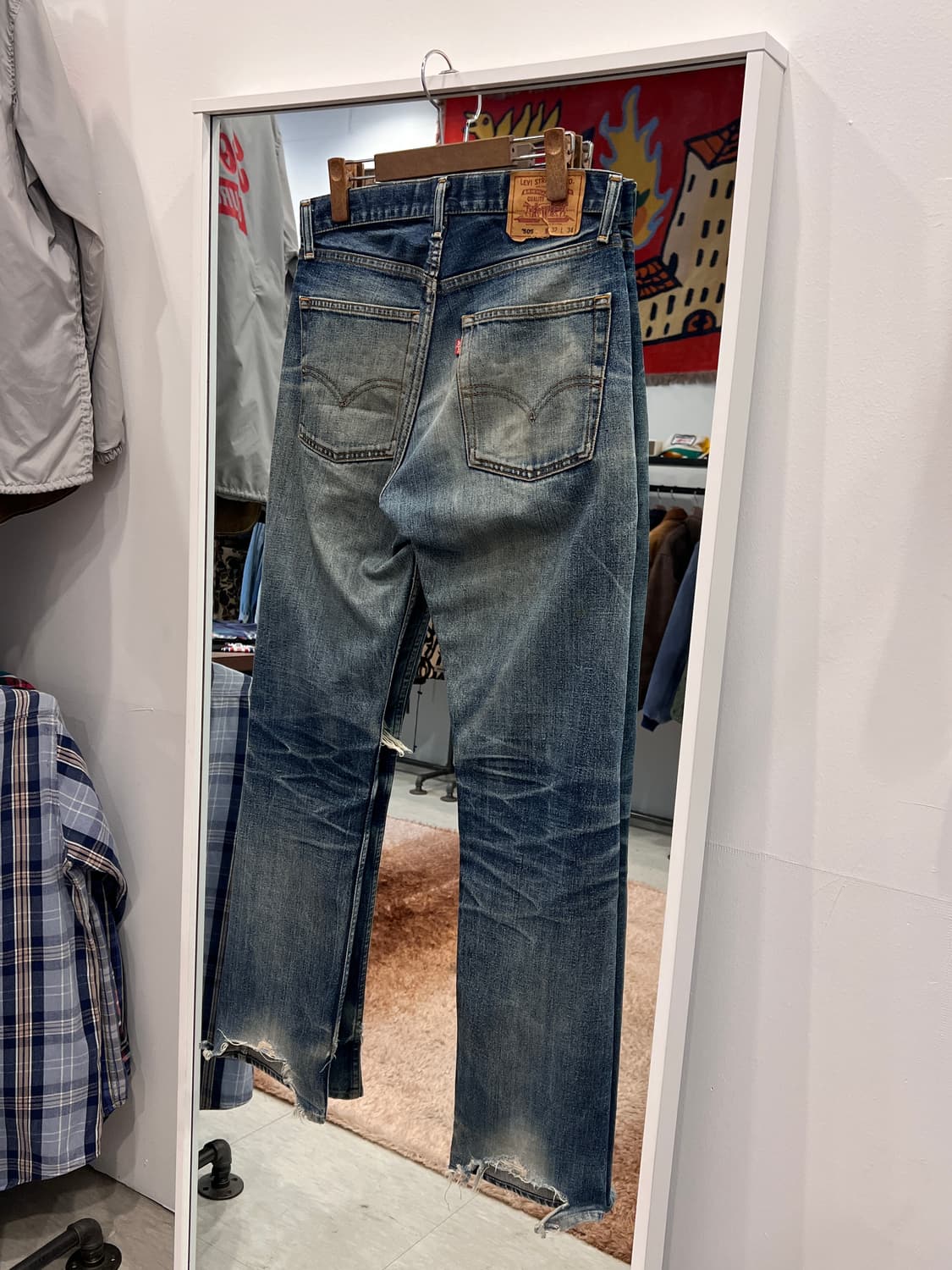 90s Levis 리바이스 505 디스트로이드 데님 팬츠 (Japan) 상품이미지5