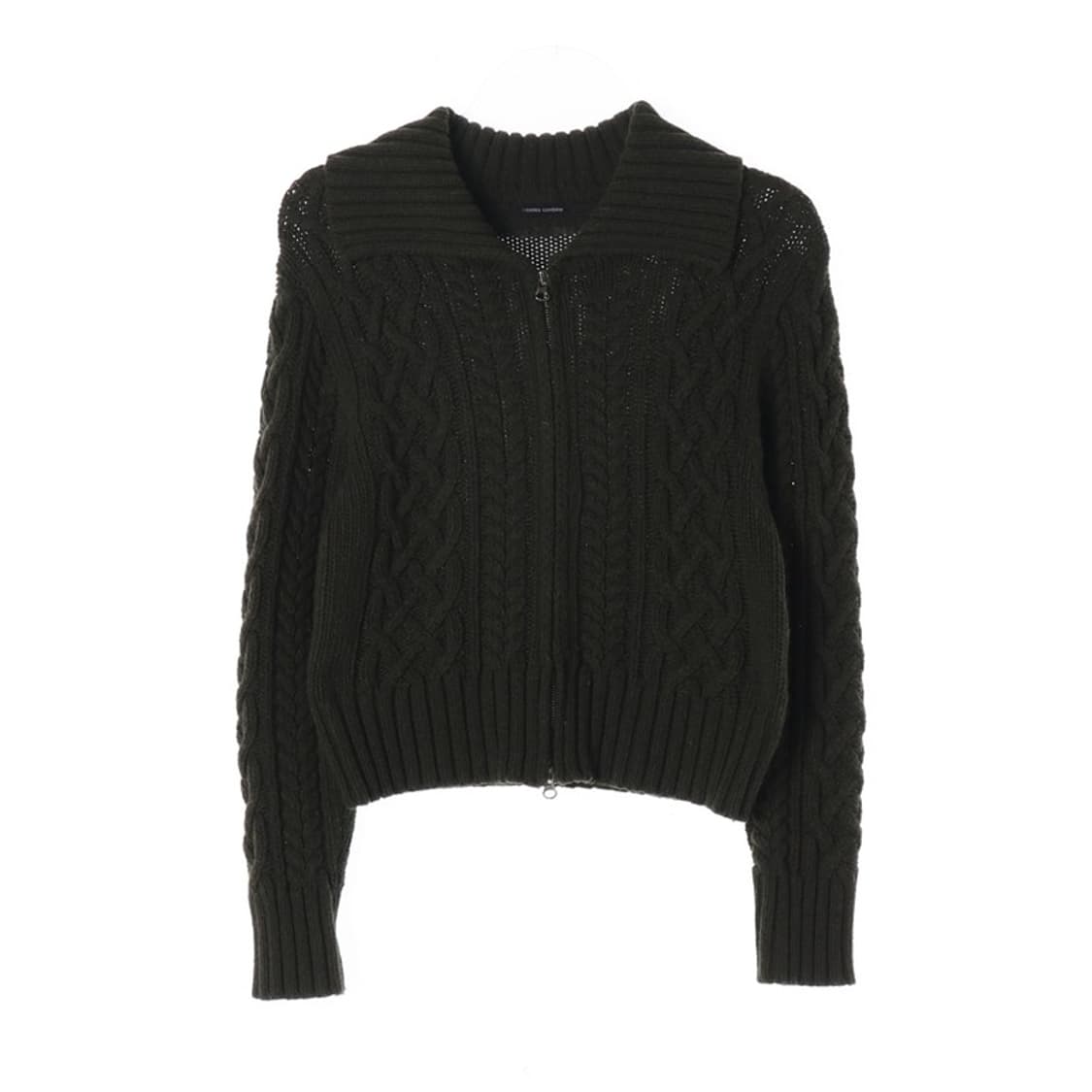 코데즈컴바인 딥그린 꽈배기 투웨이 니트 집업 F 상품이미지1