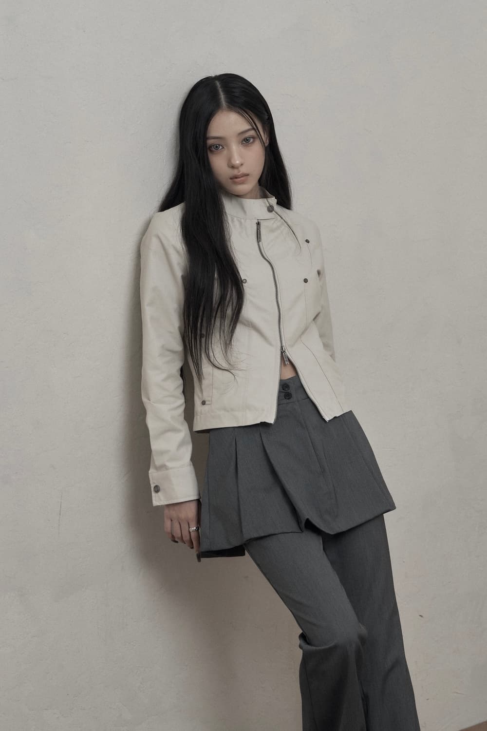 카키포인트 리벳 코튼 자켓 베이지 상품이미지4