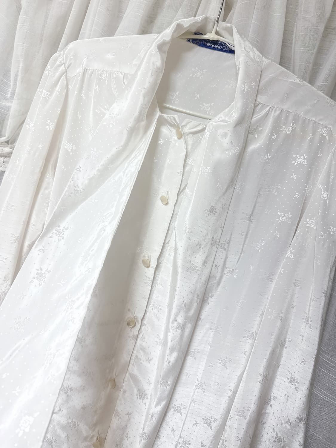 Oree 오르에 캐나다 빈티지 자가드 자카드 스카프 블라우스  상품이미지2