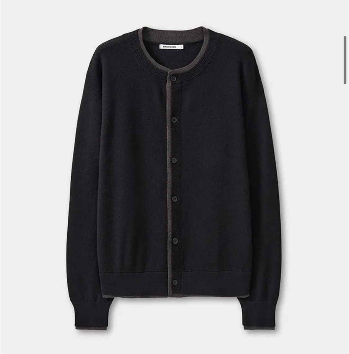 엑스컨테이너 레이어드 라운드 넥 가디건 (BLACK) 상품이미지1