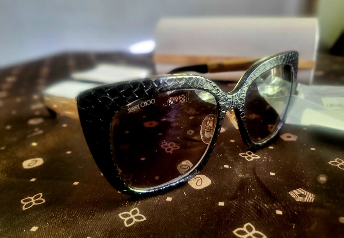 (미사용 새제품) 지미추 리얼 레더 (가죽커버) 선글라스 상품이미지1