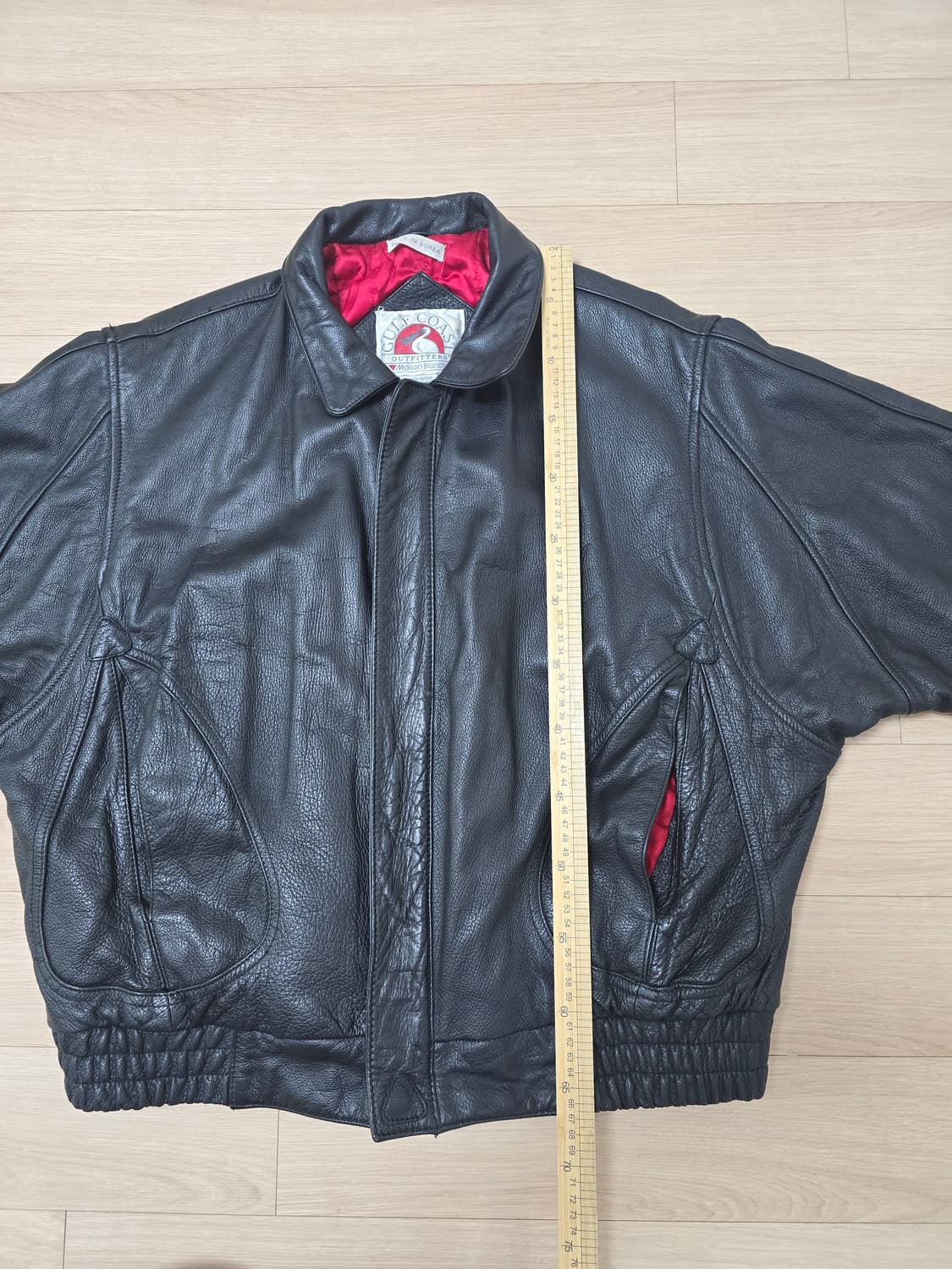 빈티지 Gulf Coast Outfitters 소가죽 봄버자켓 L 상품이미지9