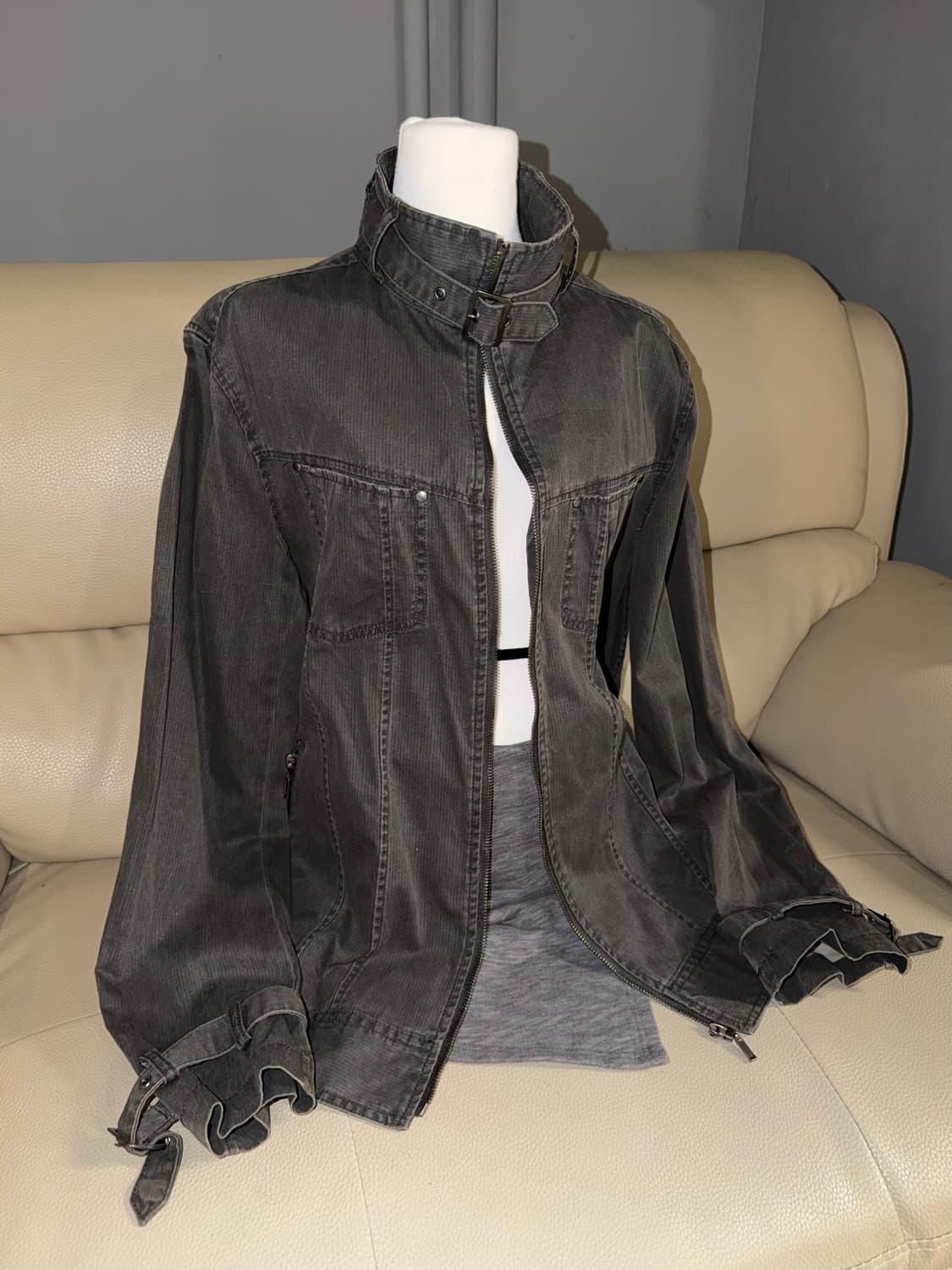 neck buckle point high-neck jacket 상품이미지1
