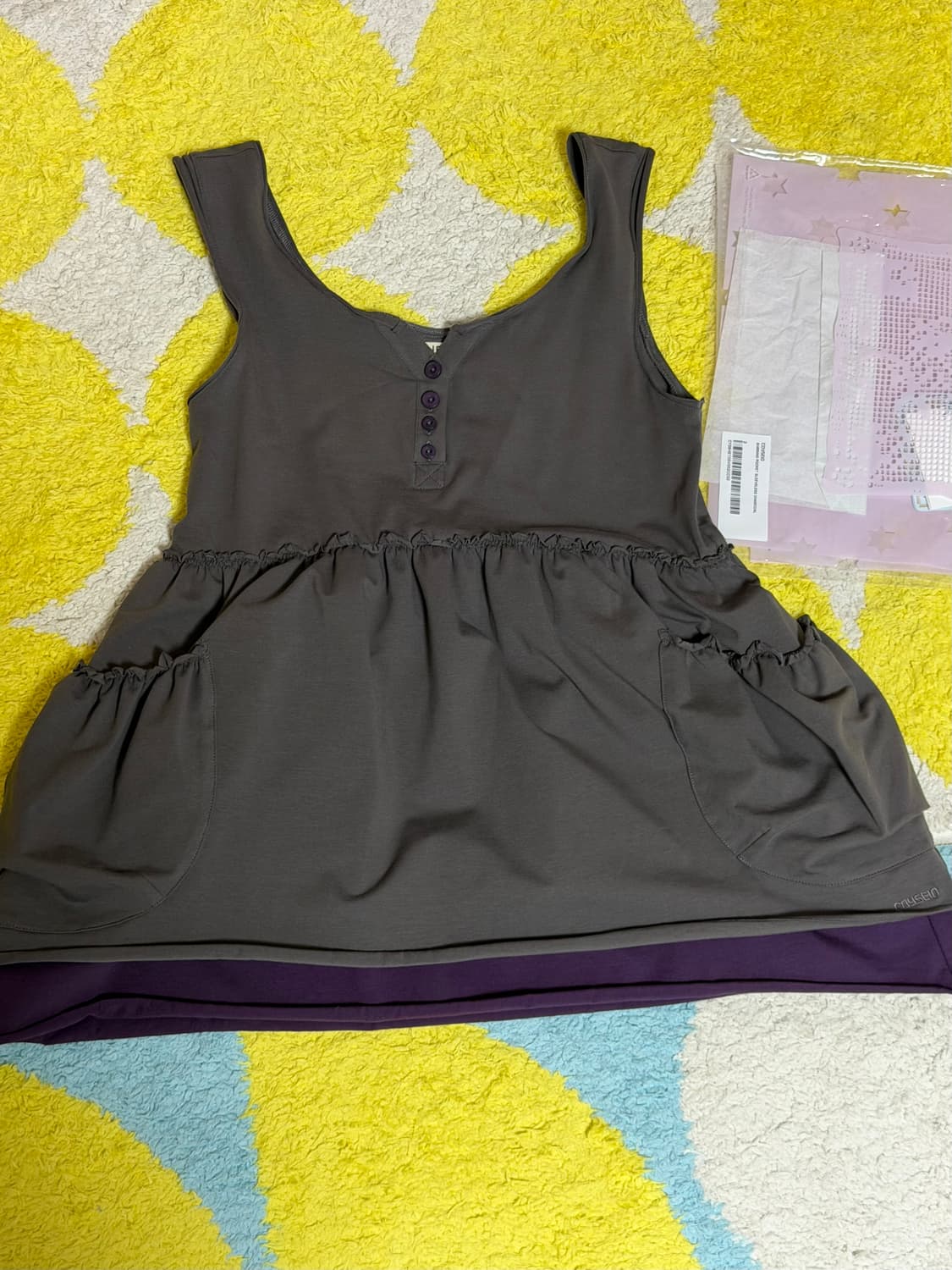 코이세이오 SHIRRING POCKET SLEEVELESS CHARCOA 상품이미지6