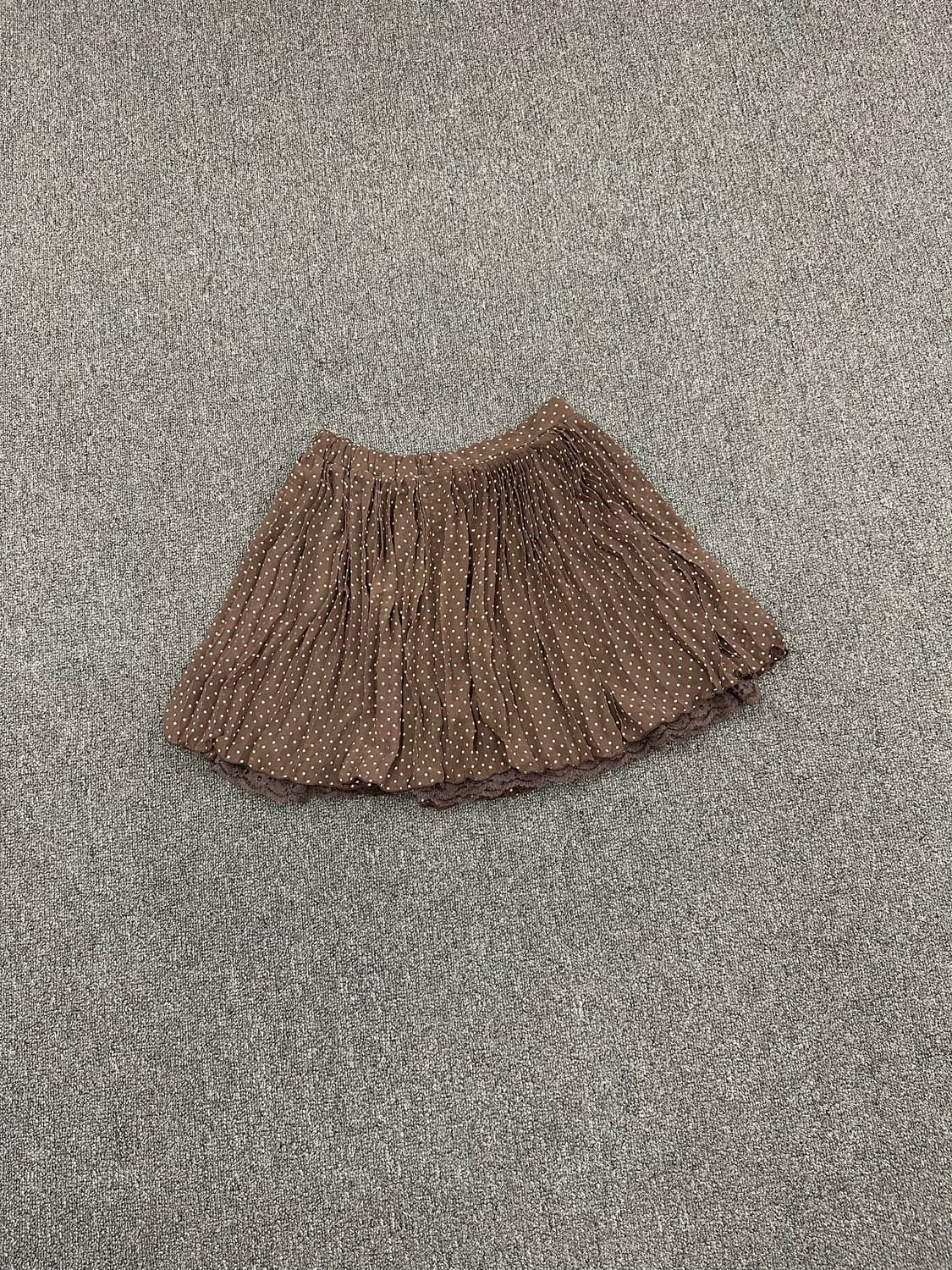 M)Japanese vintage 브라운 도트 레이어드 캉캉 미니스커트 상품이미지1