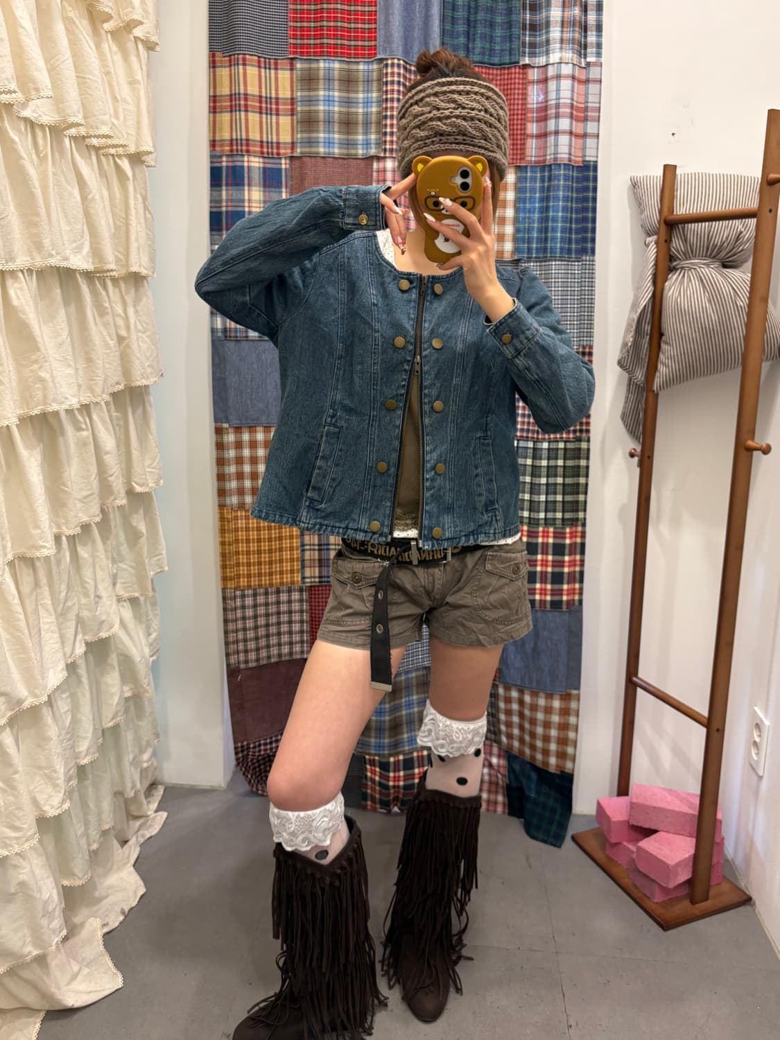 데님 더블 단추 투웨이 자켓 상품이미지4