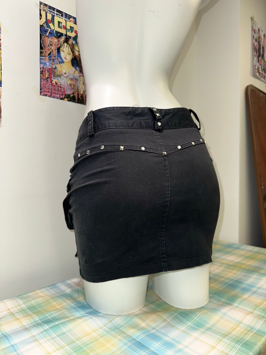 Cubic Stud Details Black cargo skirt 상품이미지5