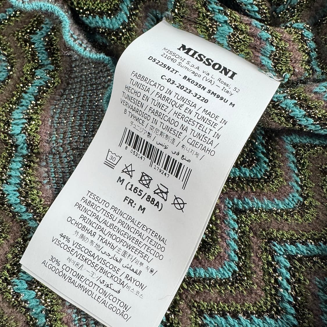 MISSONI 23SS 시그니처 메탈릭 브이넥 니트 탑 상품이미지5