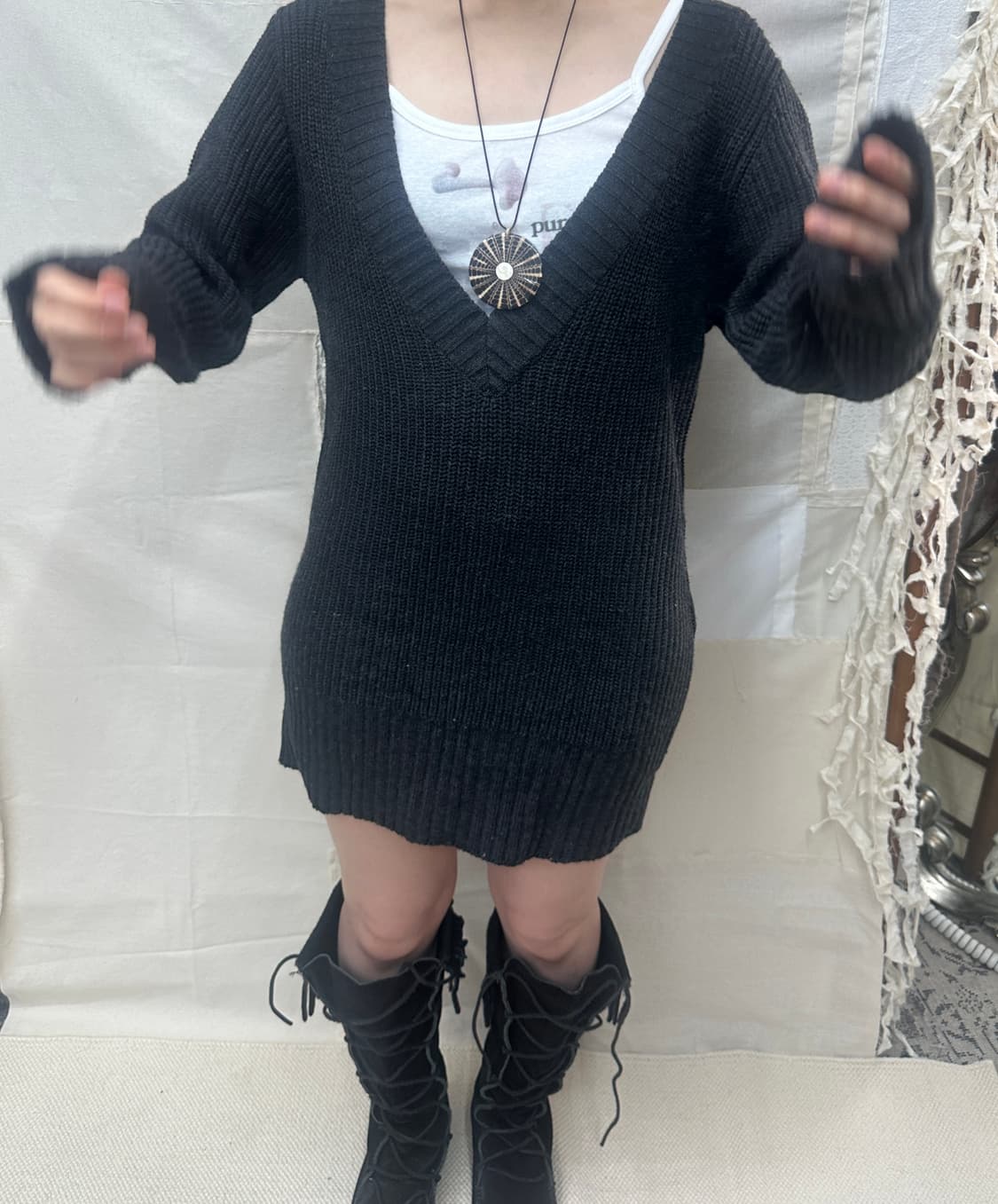 humoresque v-neck knit 상품이미지1