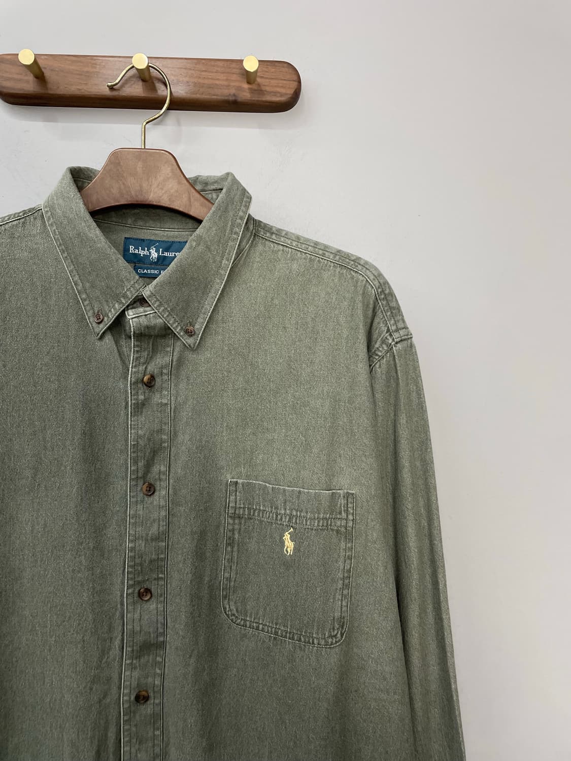 폴로 랄프로렌 카키 솔리드 셔츠 H1106 상품이미지3