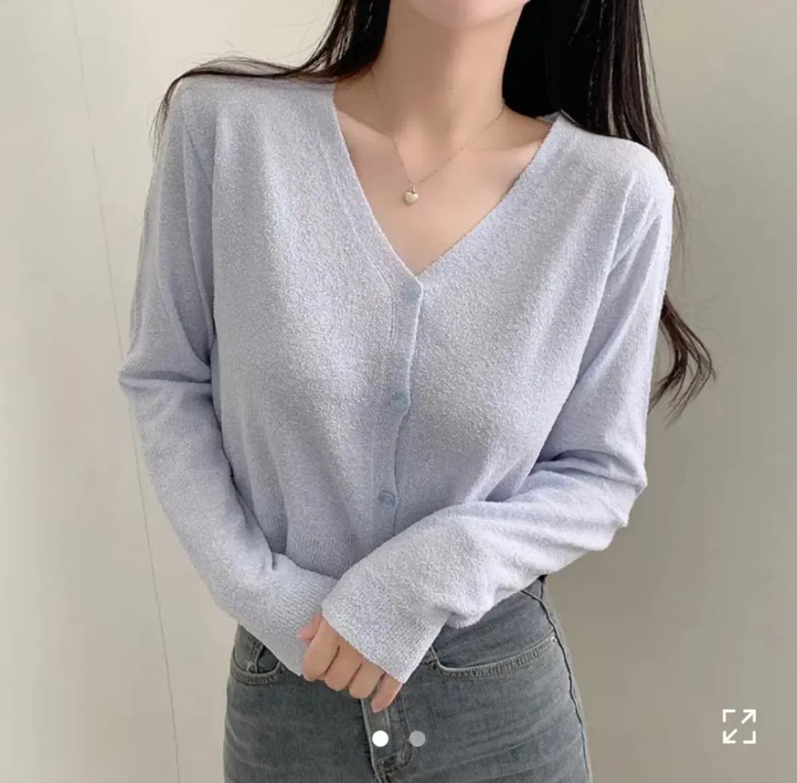 여리여리 소라색 가디건 상품이미지2