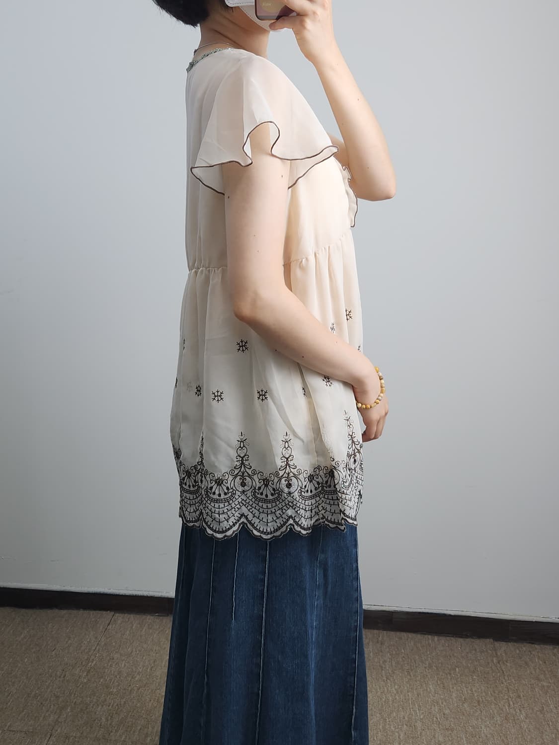 axes femme 자수 블라우스 상품이미지3