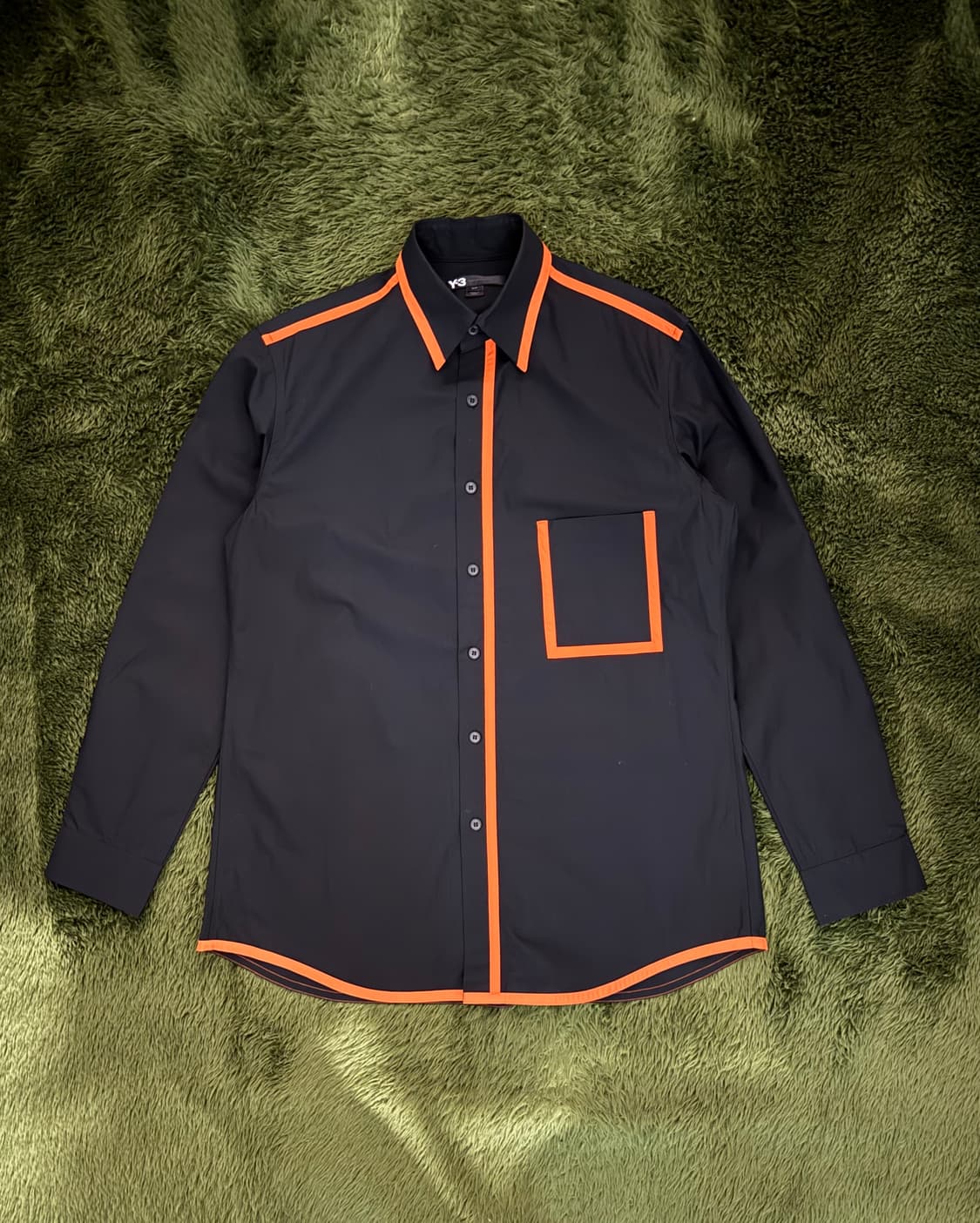 [S] Y-3 요지 야마모토 15SS 오렌지 라인 코튼 셔츠 상품이미지1