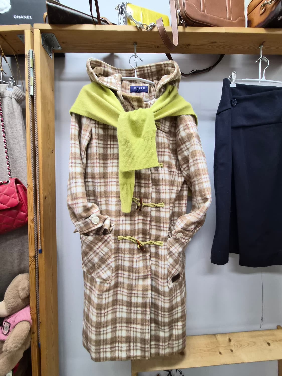 키이스 체크 떡볶이코트 상품이미지1