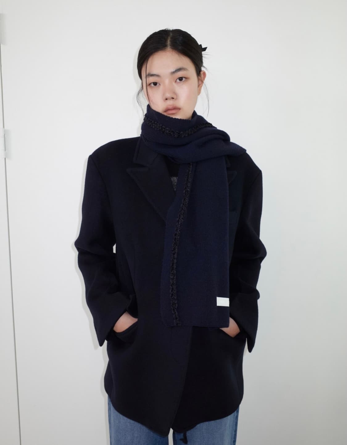 마조네 벨벳 레이스 머플러 상품이미지1