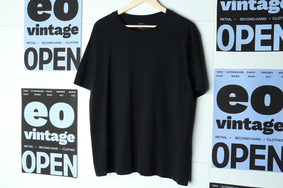 (2XL) 탑텐 반팔 티셔츠 빅사이즈 무지 블랙-H31866 상품이미지2