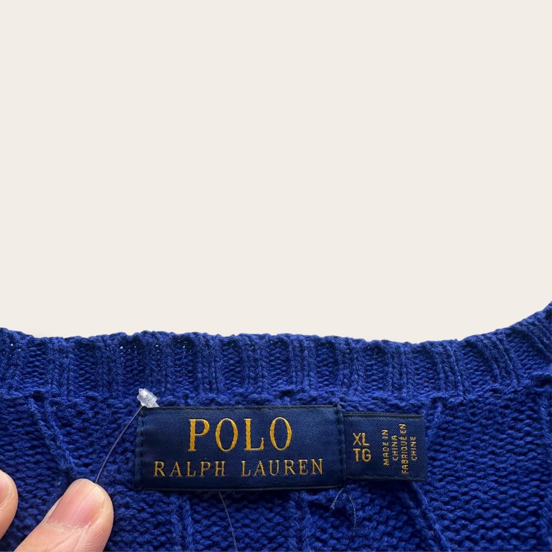 폴로 랄프로렌 코발트블루 케이블 니트 XL 상품이미지3