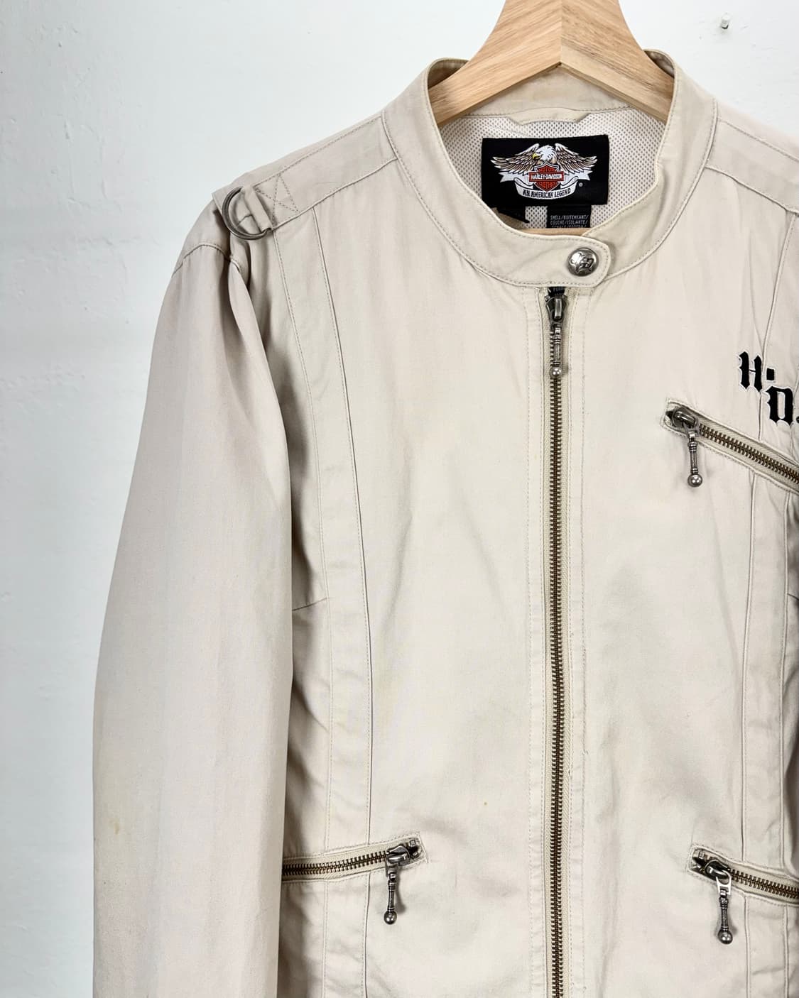 할리데이비슨 베이지 엠브로이드 라이더 코튼 자켓 상품이미지2