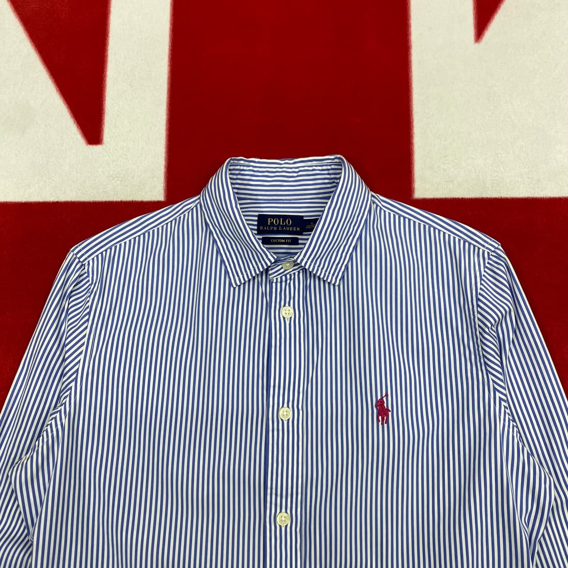 폴로 스트라이프 셔츠 실측 여성 55-55반 상품이미지3