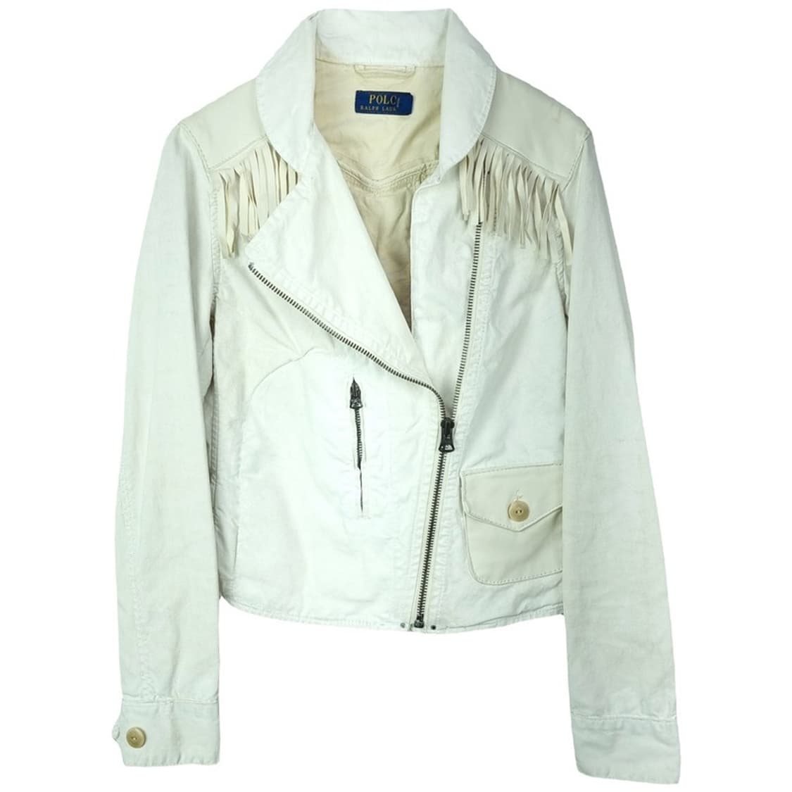 [폴로 랄프로렌] 웨스턴 프린지 사선 라이더 자켓 아이보리 M17552 상품이미지2