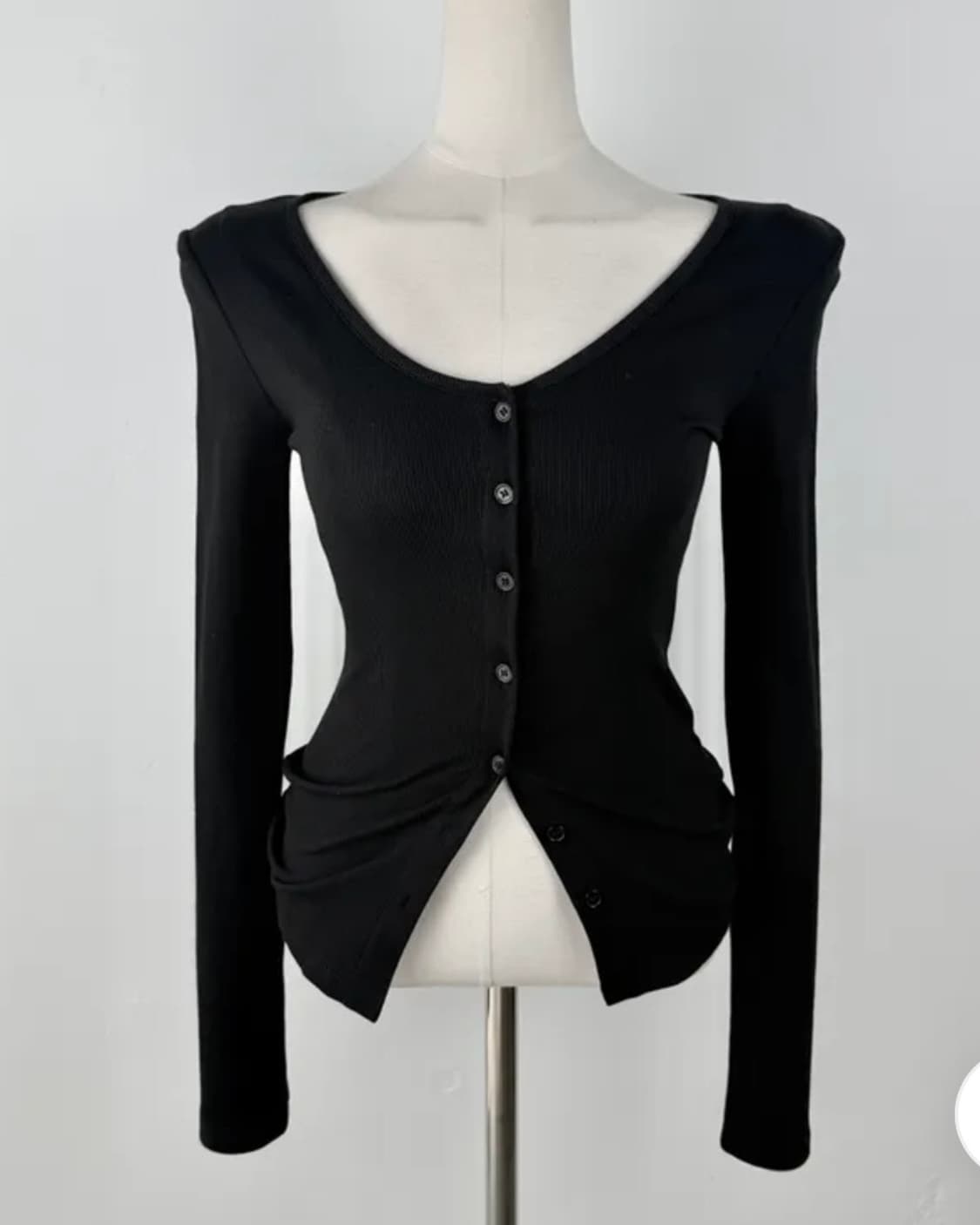 소울즈컬러 브이넥 가디건 검정 상품이미지1