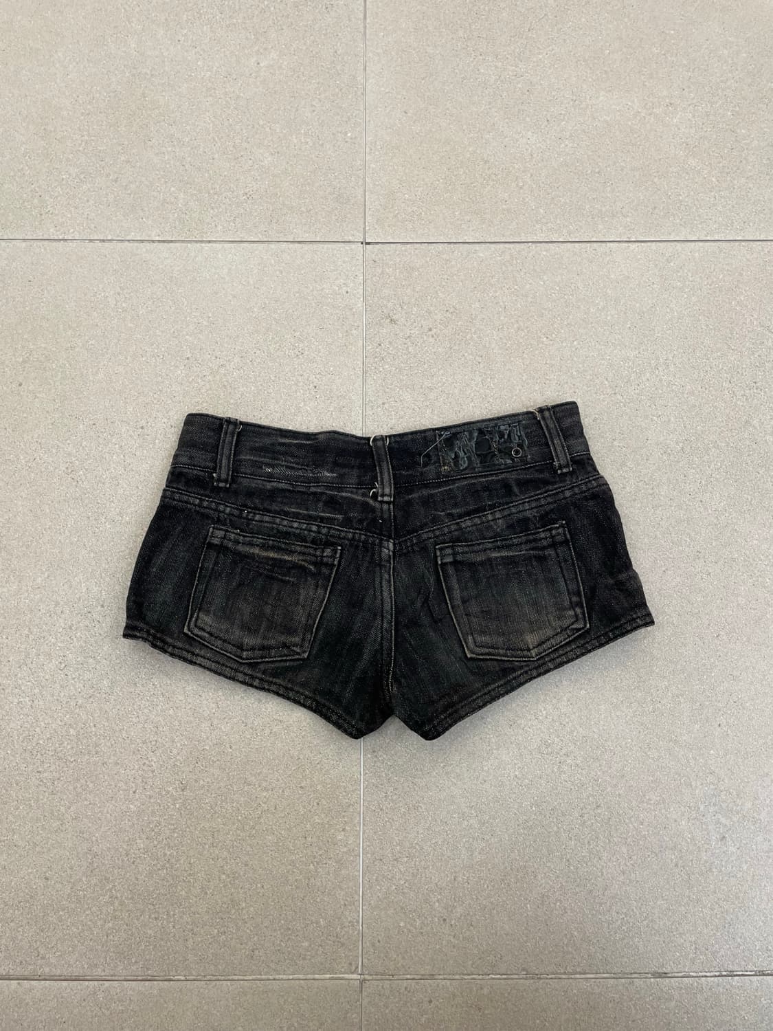 블랙 데님 숏팬츠 상품이미지2