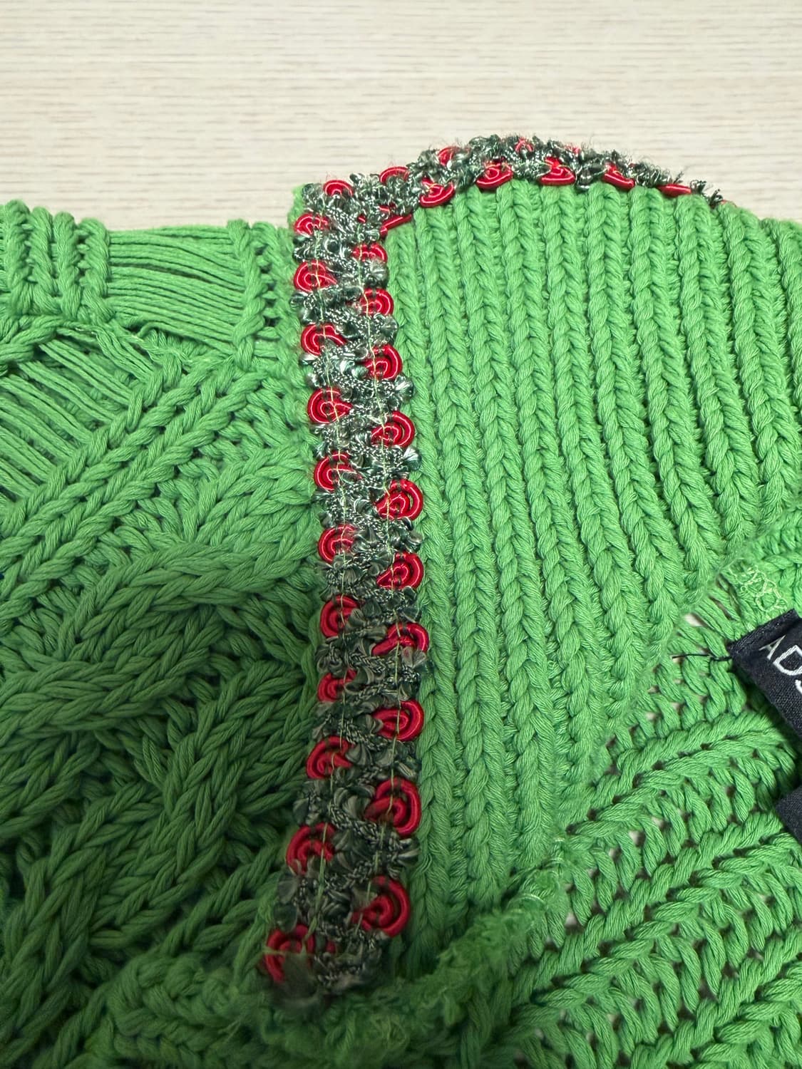 (1회착) ADSB 앤더슨벨 소바쥬 코튼 가디건 그린 상품이미지3