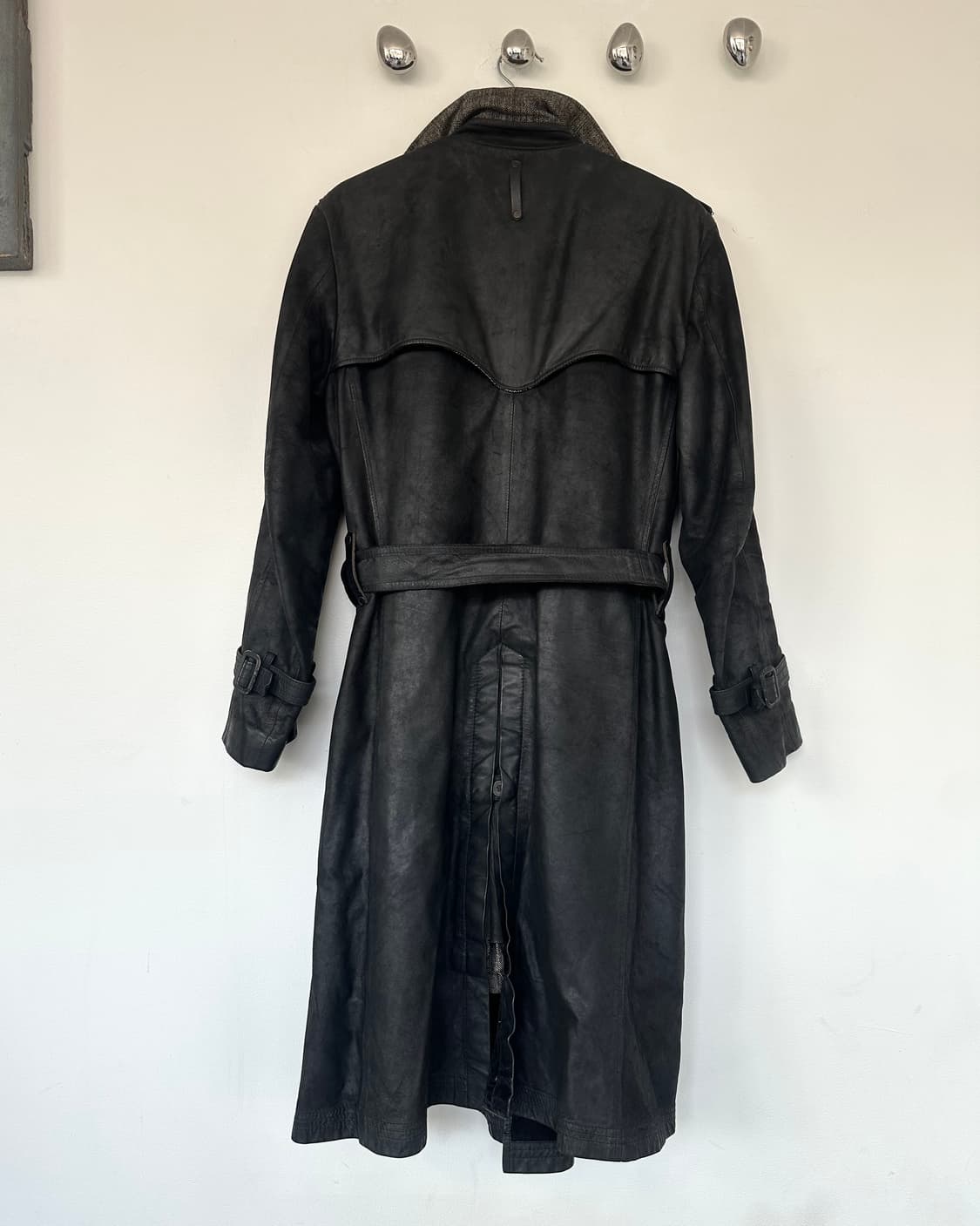 아이작 세럼 초기 아카이브 워싱 레더 코트 상품이미지7