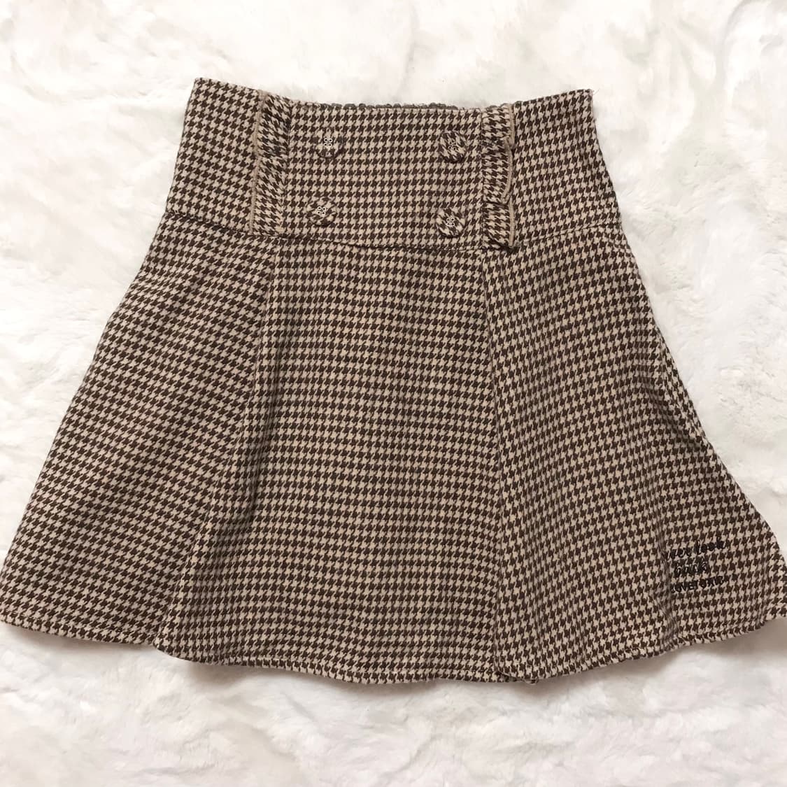 라떼갸루 브라운 체크 미니스커트 프릴 초코맛 빈티지 히메갸루 로걀 상품이미지1