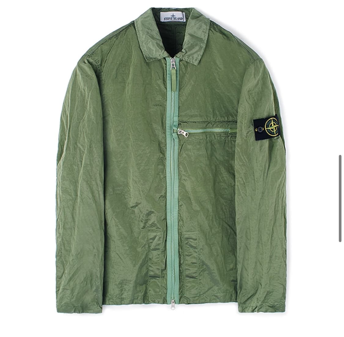 새상품(XL)스톤아일랜드 와펜 나일론 메탈 에코닐 오버셔츠 그린 상품이미지7