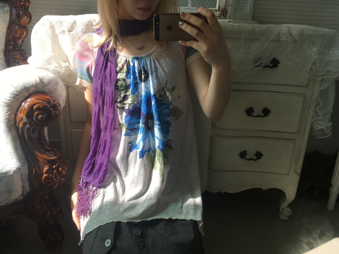 Set)액시즈팜 플라워 슬리브리스 + 하구미 반팔 상품이미지3