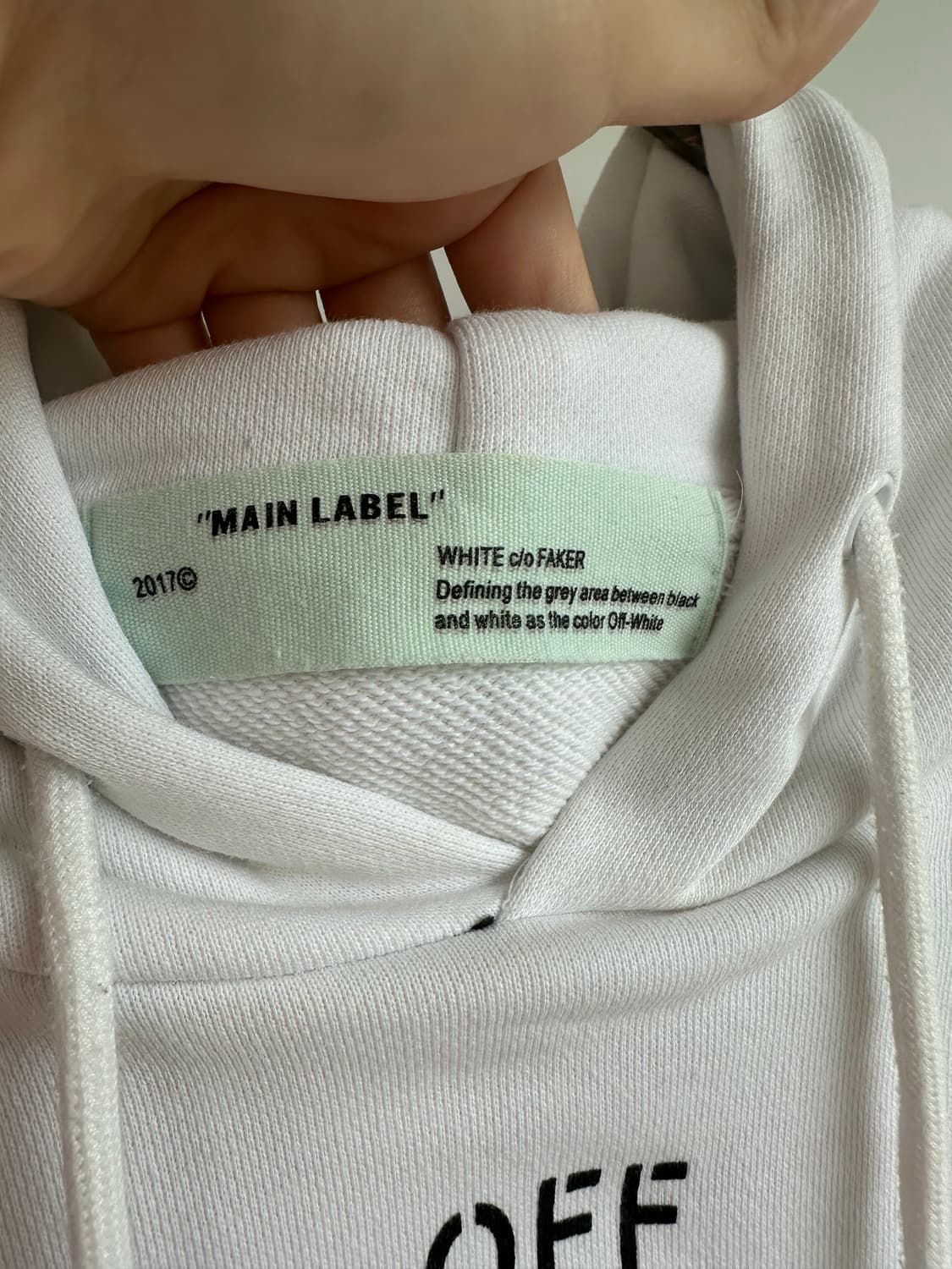 Off-white 테이핑 옐로우 후드티 xl 상품이미지4