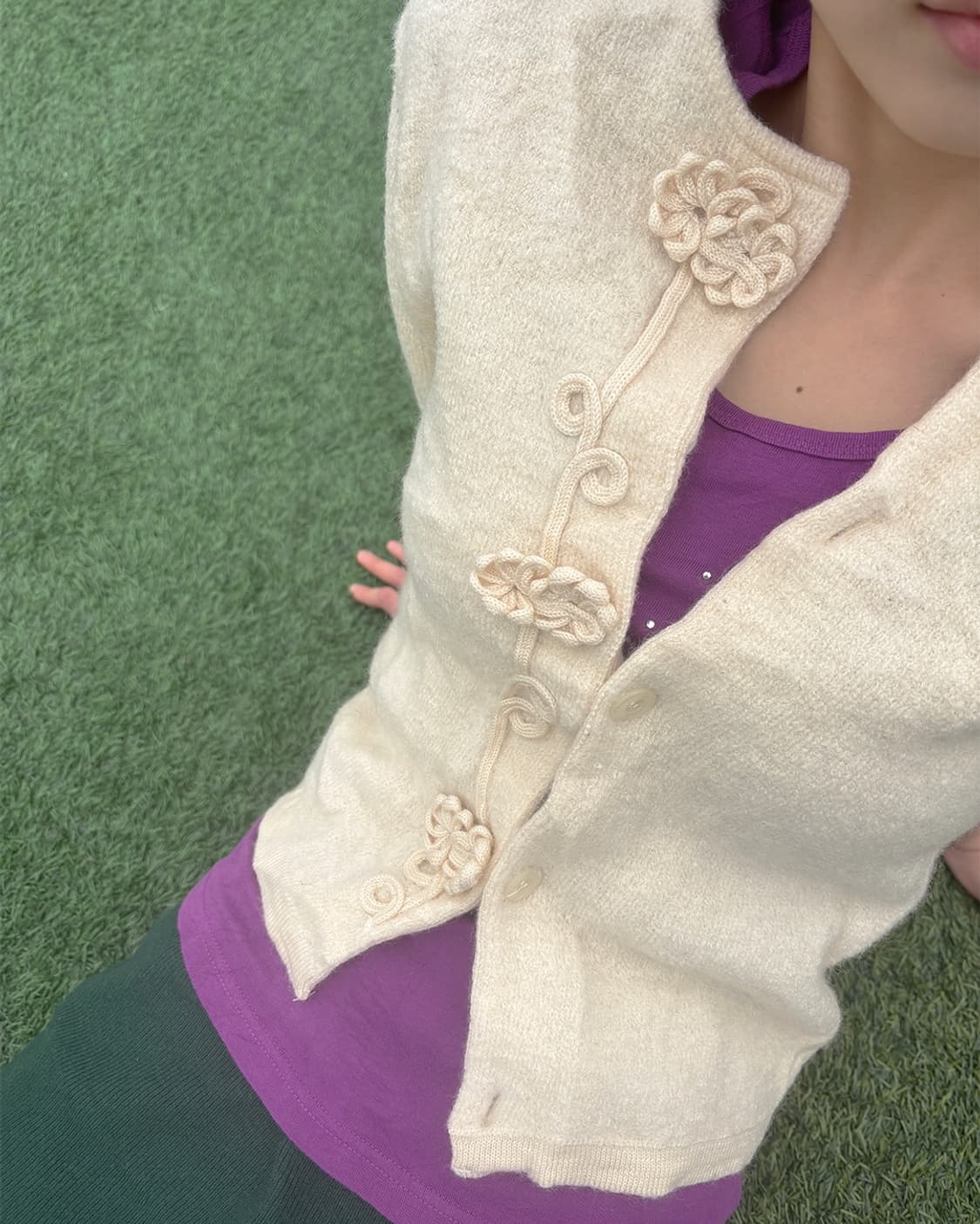 Ivory Flower Cardigan 아이보리 플라워 가디건 상품이미지1