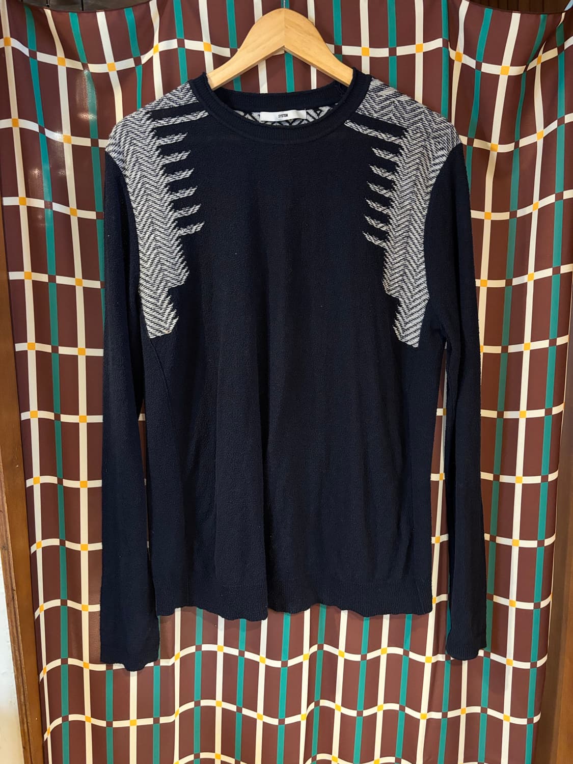 시스템 네이비 니트 상품이미지1