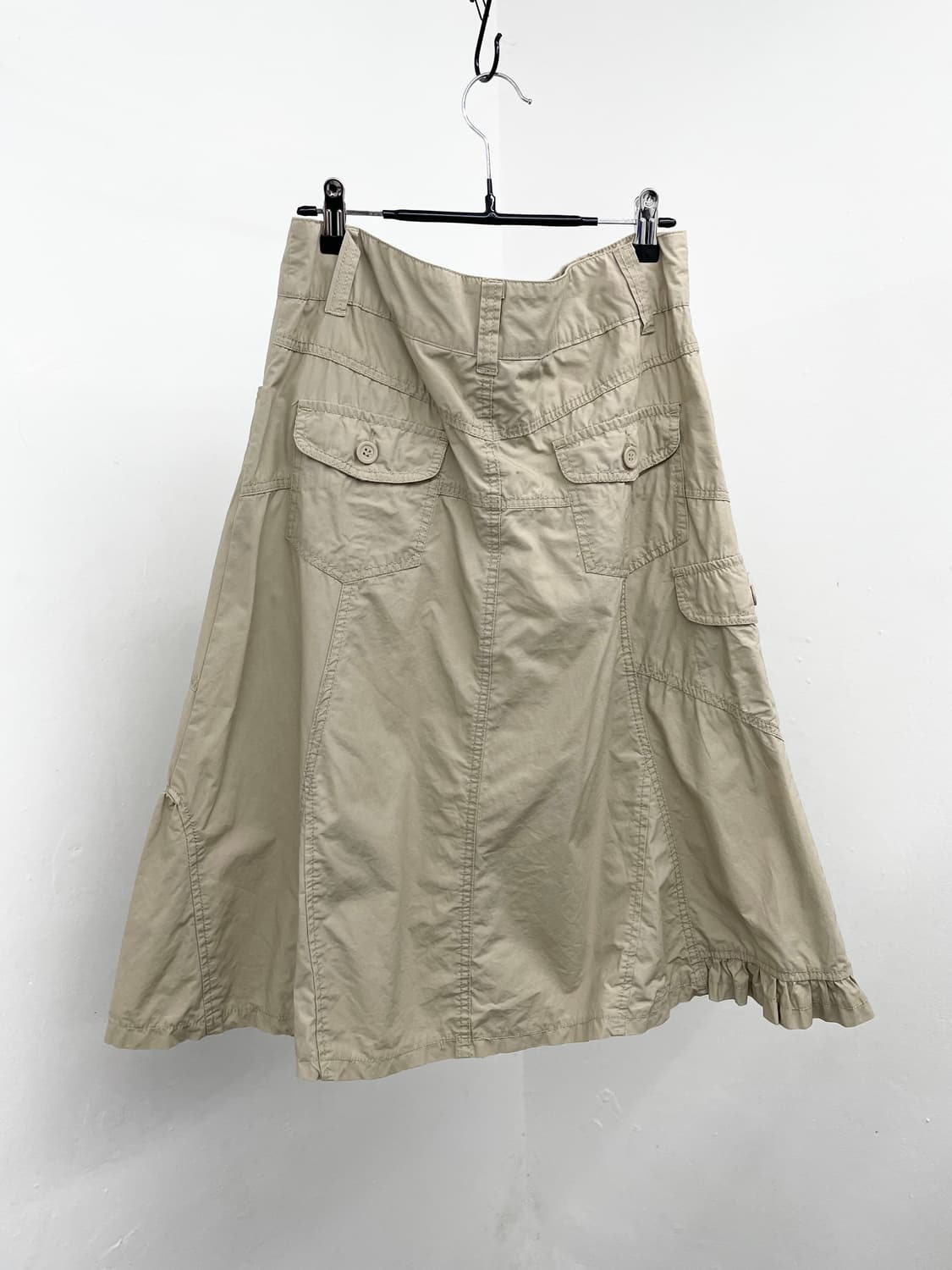 베이지 포켓 프릴 카고 스커트 상품이미지7