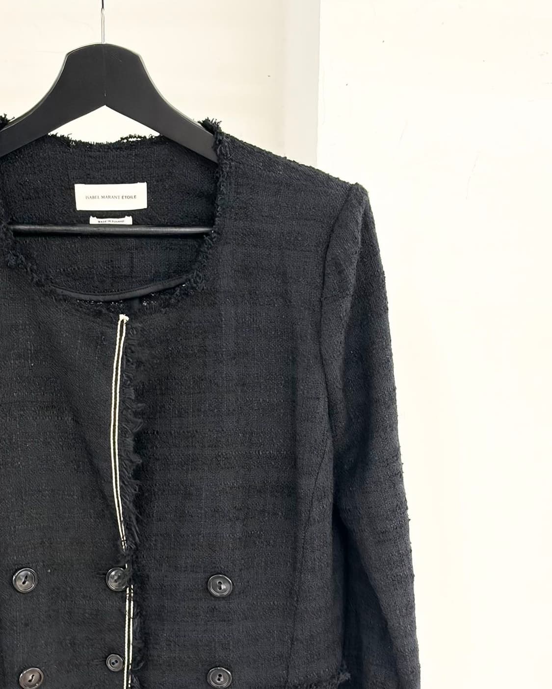 이자벨 마랑 에뚜왈 검정 더블 브레스티드 트위드 자켓  상품이미지3