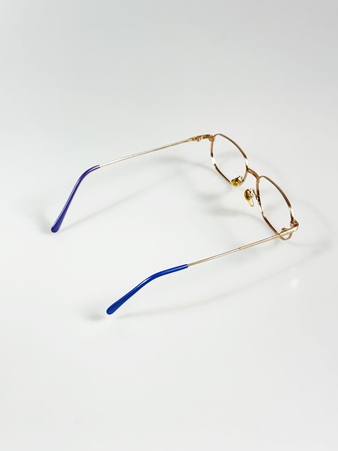 90s JENOBIA 골드 메탈 슬림 스퀘어 빈티지 안경 상품이미지4