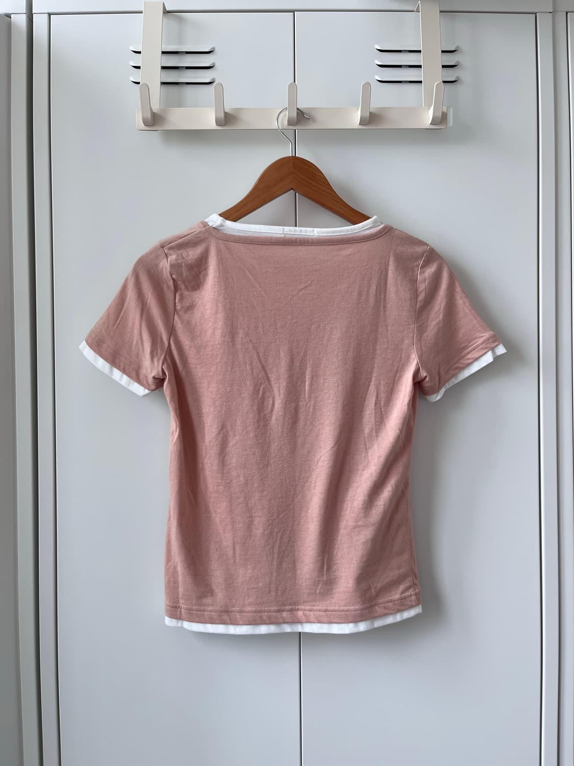 Sorgita 분홍 레이어드 단추 반팔티 상품이미지9