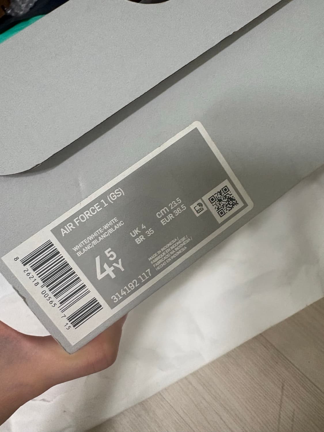 (새상품) 나이키 에어포스1 화이트 (여성GS) 235 상품이미지6