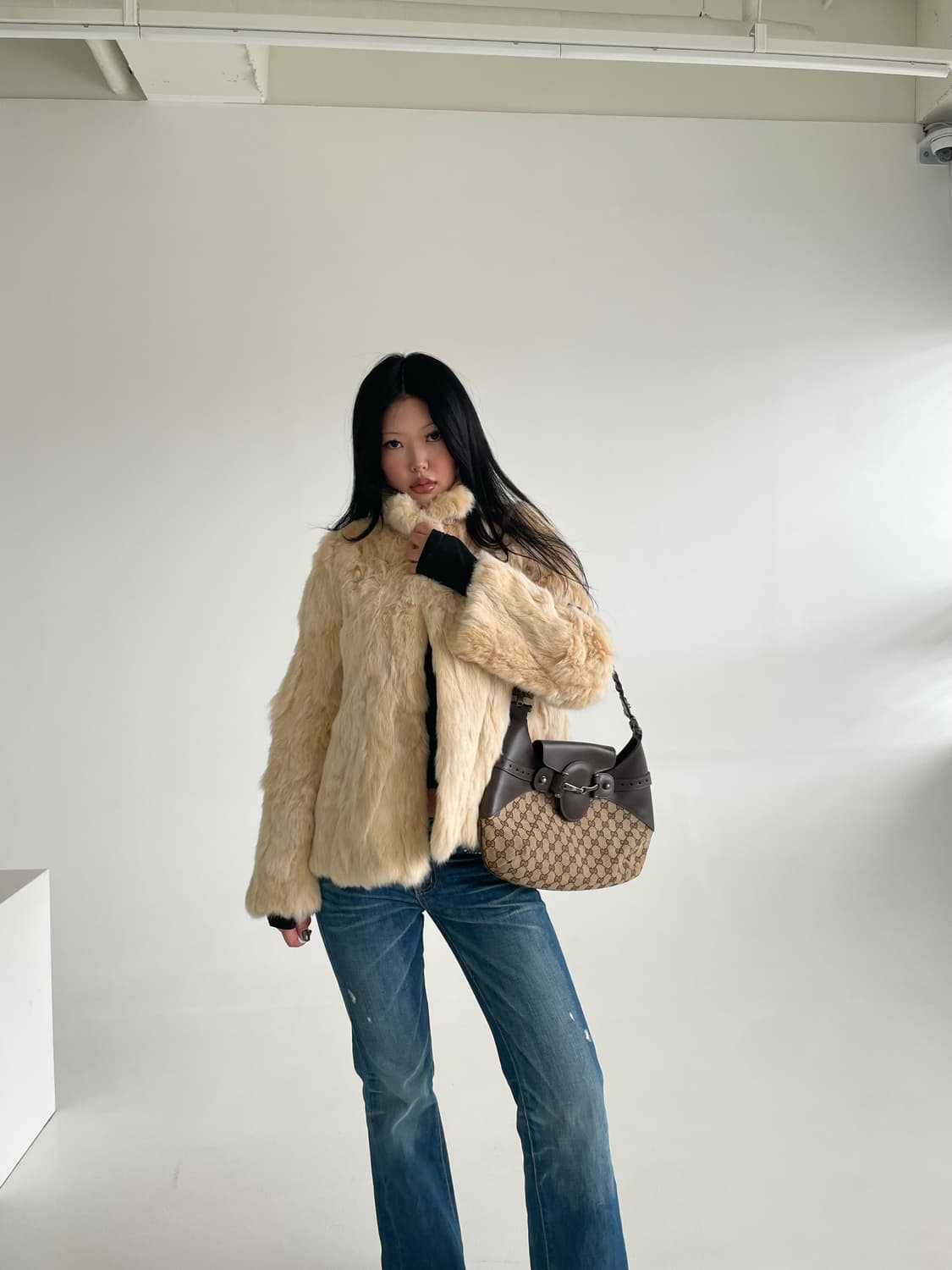 Beige Rabbit Fur Coat  상품이미지2