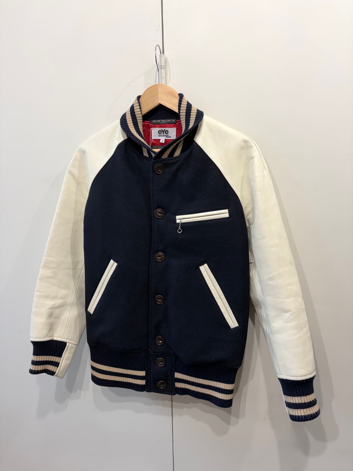 준야와타나베 x 꼼데가르송 바시티 암 레더 자켓 상품이미지3