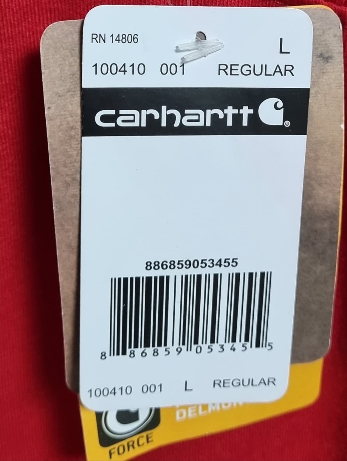 새상품) L (100) 칼하트 레드 포켓 반팔티 상품이미지3