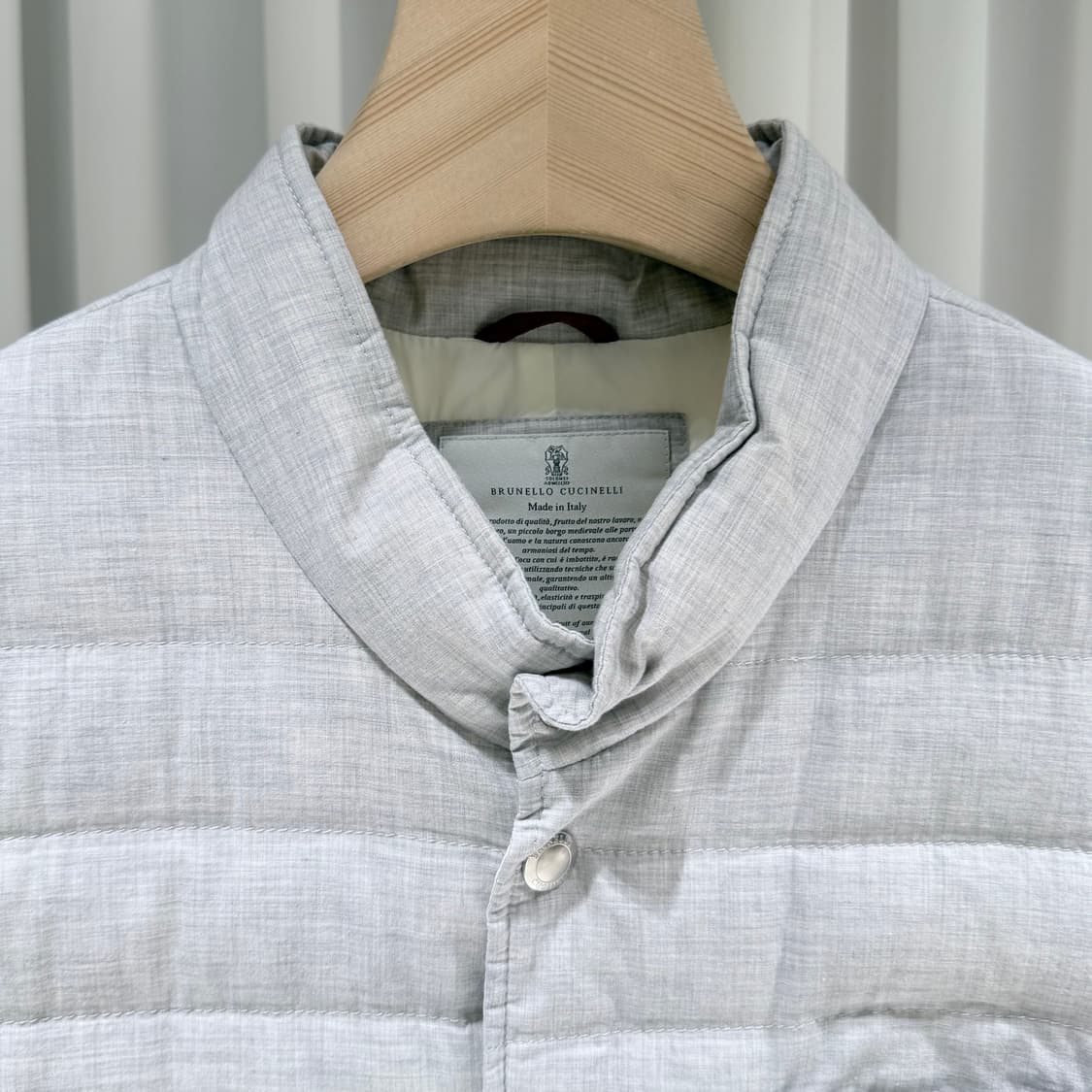 (A+/XL) / 브루넬로 쿠치넬리 린넨 울 그레이 다운 베스트 상품이미지3