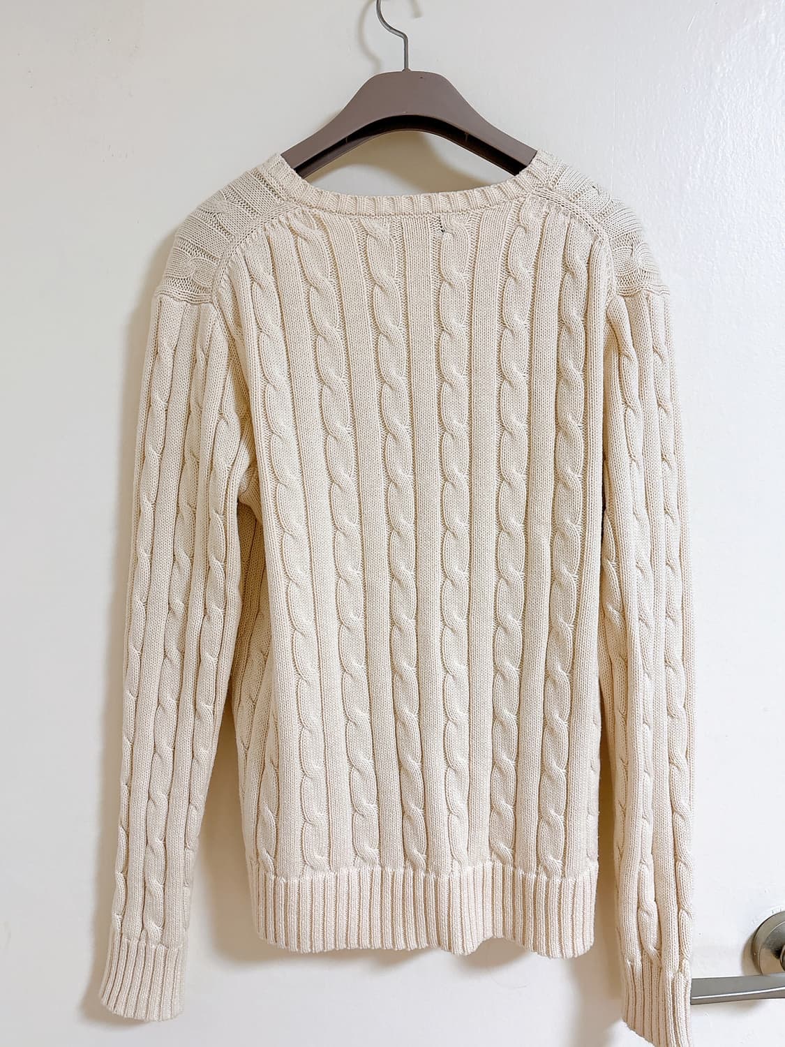 폴로 랄프로렌 케이블 니트 아이보리 브이넥 s사이즈 상품이미지2