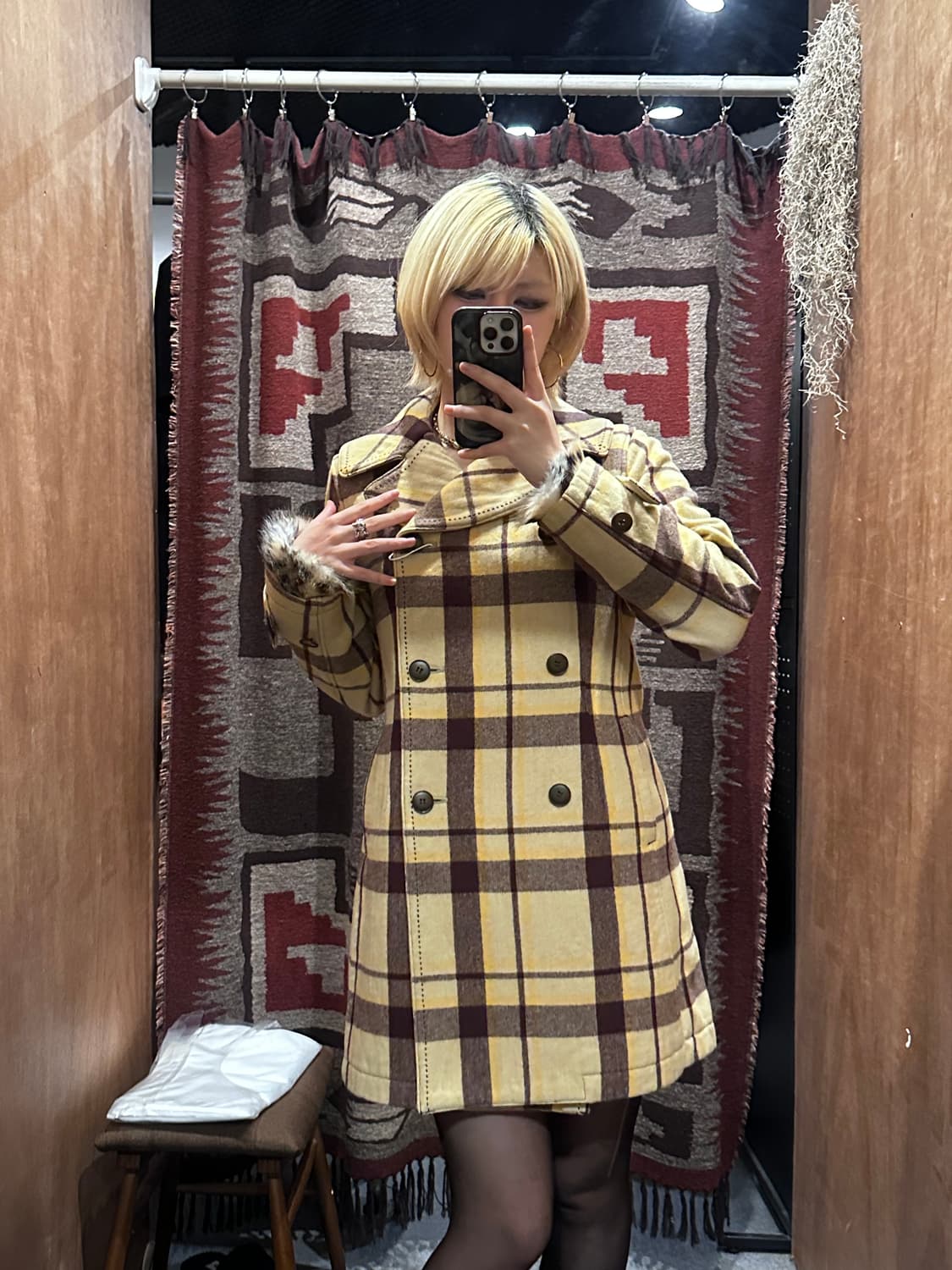 히스테릭글래머 HYSTERIC GLAMOUR Wool Plaid Coat 상품이미지3