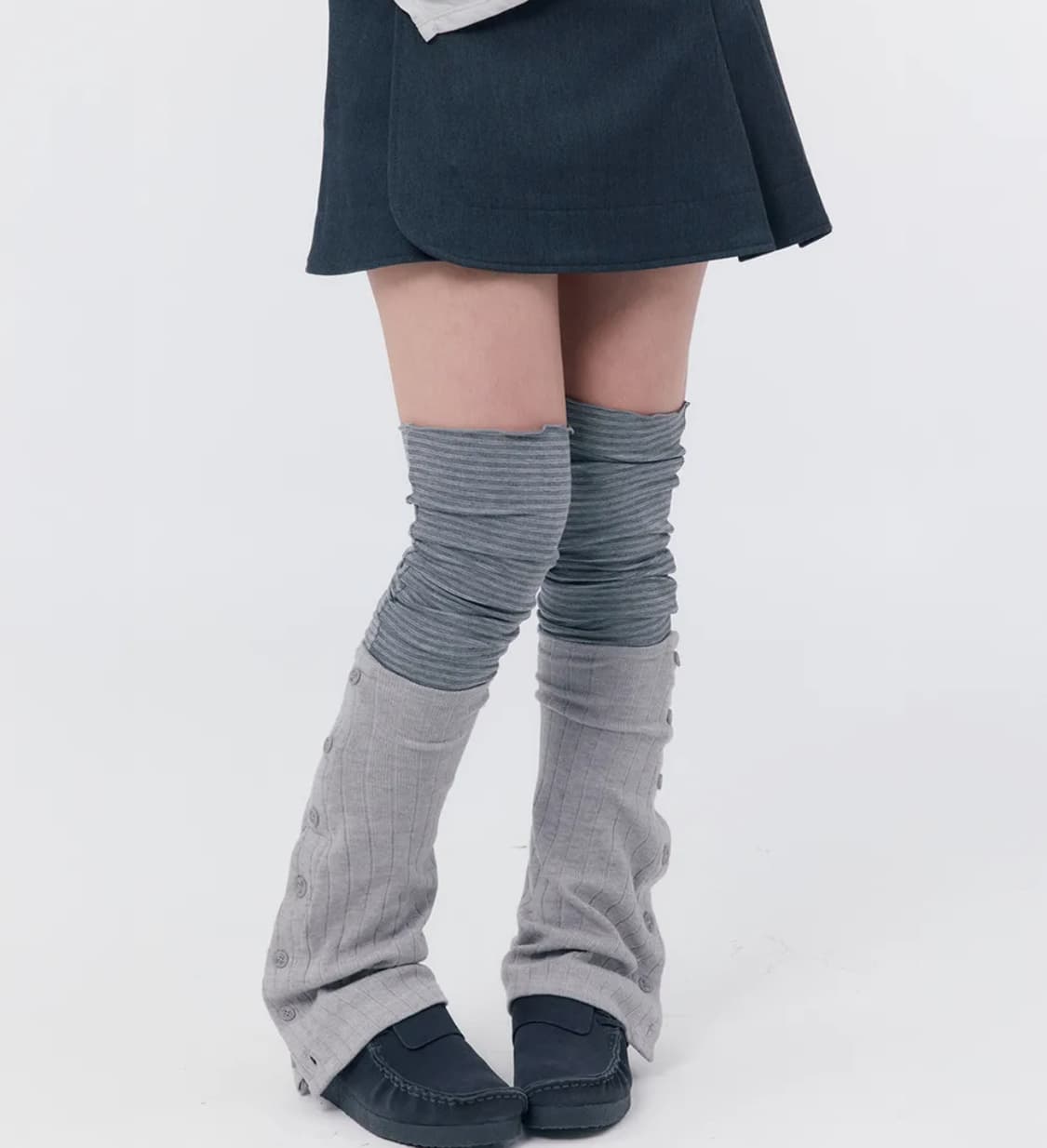 미세키서울 Striped layered button leg warmer  상품이미지1