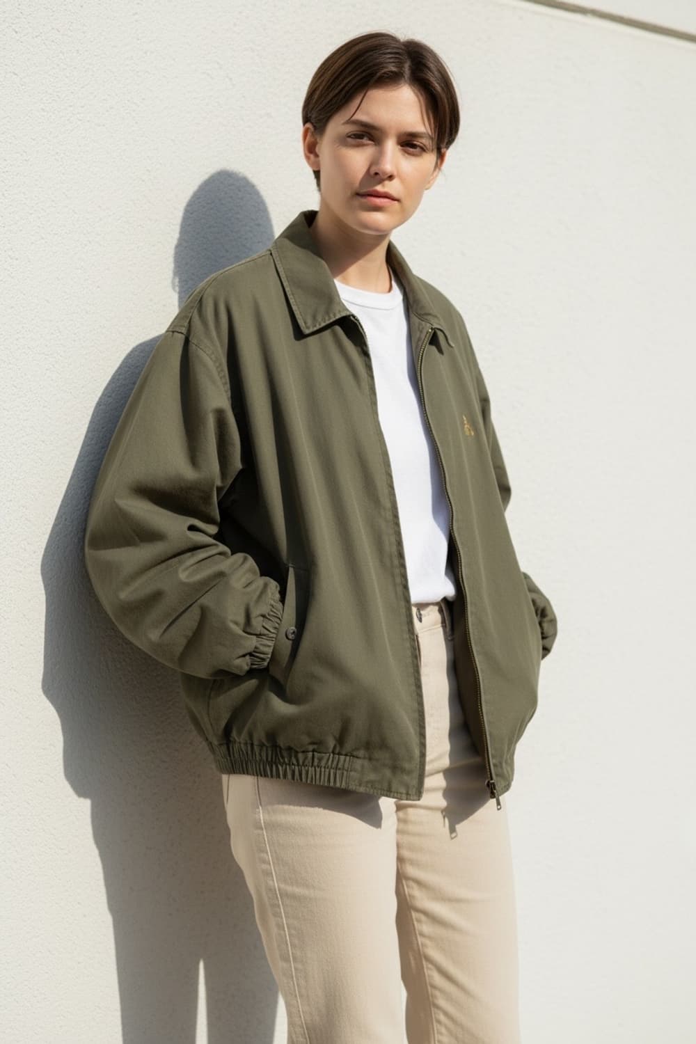 빈폴 카키 코튼 블루종 자켓 100 상품이미지1