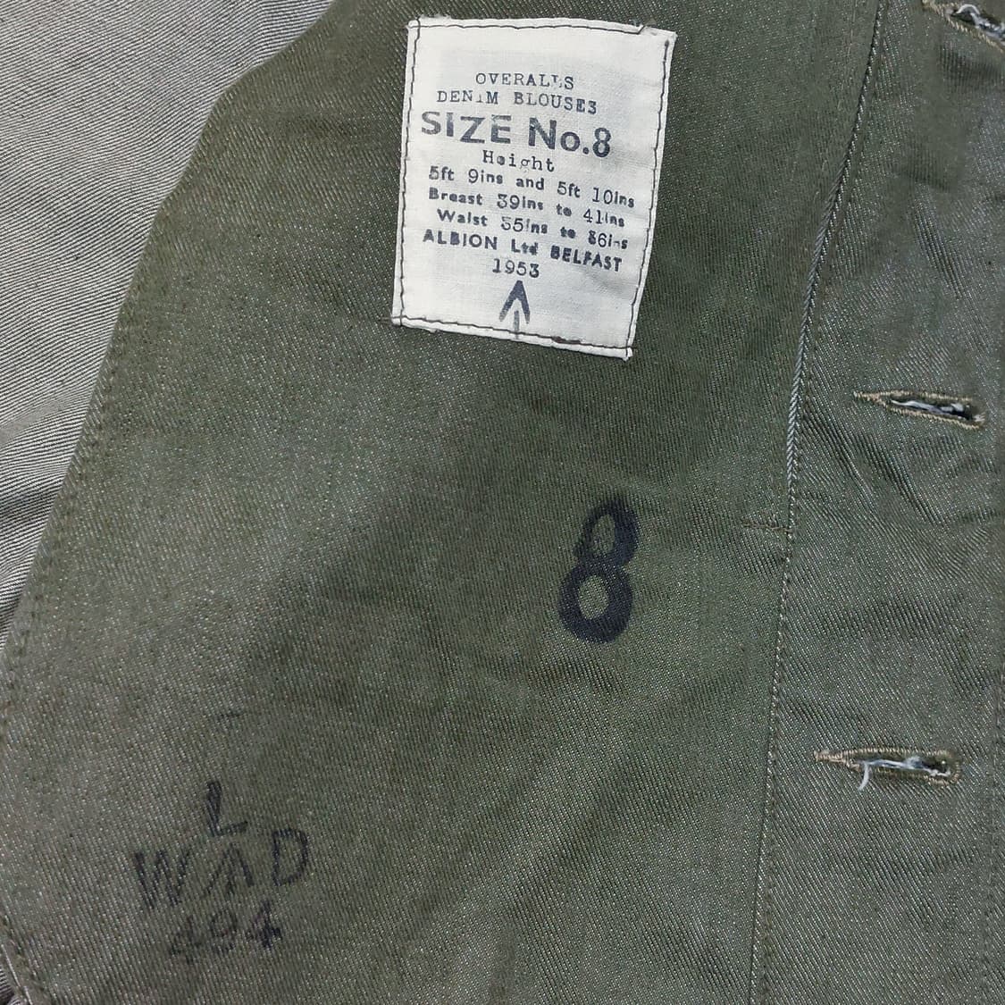 영국군 데님 배틀드레스 블루종 자켓 50s (100-105) 민트급 상품이미지10